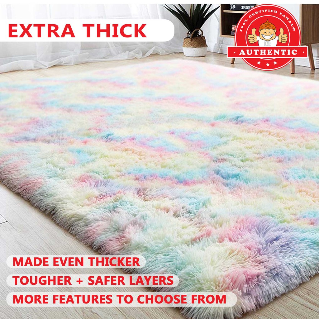 PANALO CARPET Soft Fluffy Rugs AntiSkid Bedroom Carpet Floor 80 x