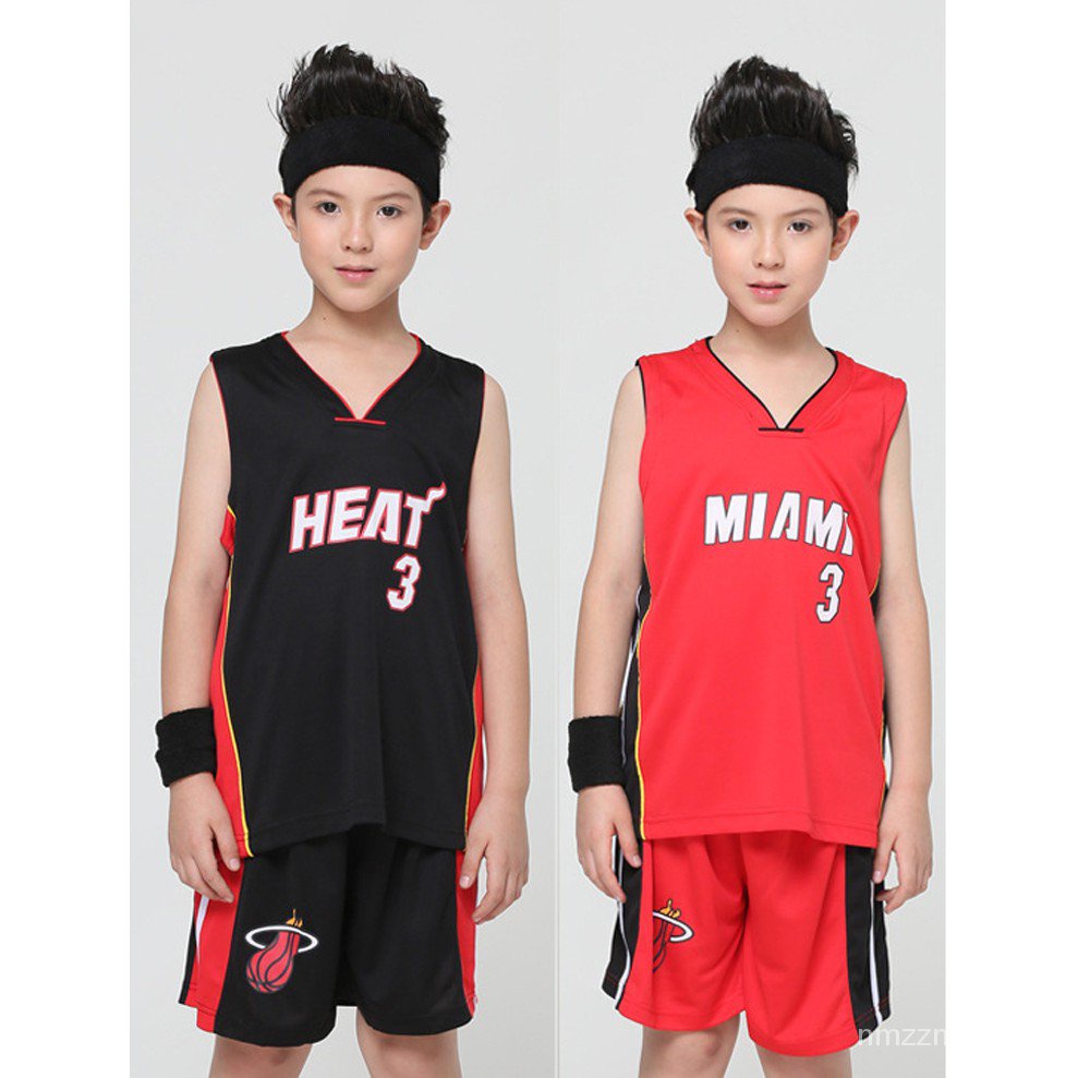NBA Miami Heat No.3 Dwyane Wade Basketball Jersey Kids Jersey Shopee Philippines