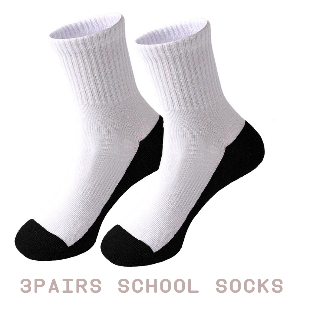 School White Socks for Kids Boy and Girl 516 years old K12 (3 pairs) Shopee Philippines