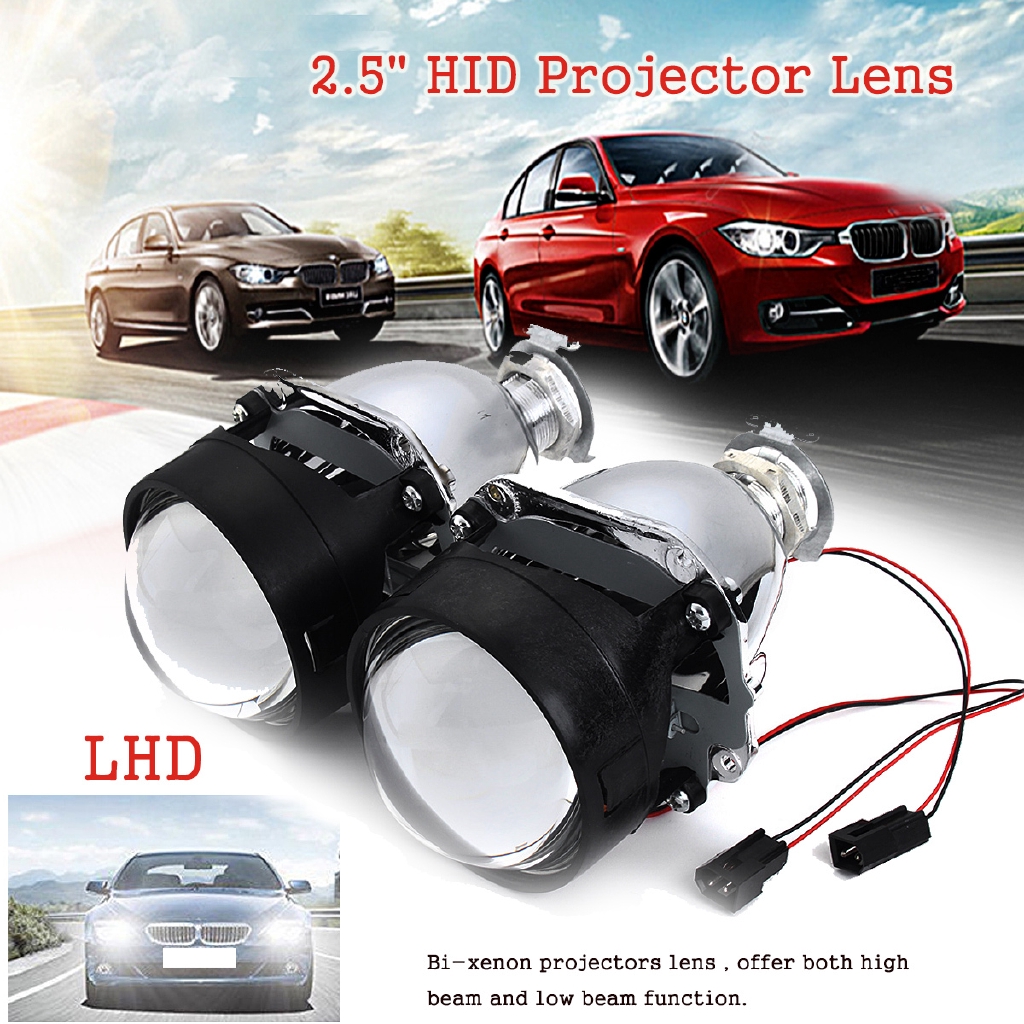 【Original】2.5'' HID BiXenon Projector Headlight Lens Shroud H1 H4 H7