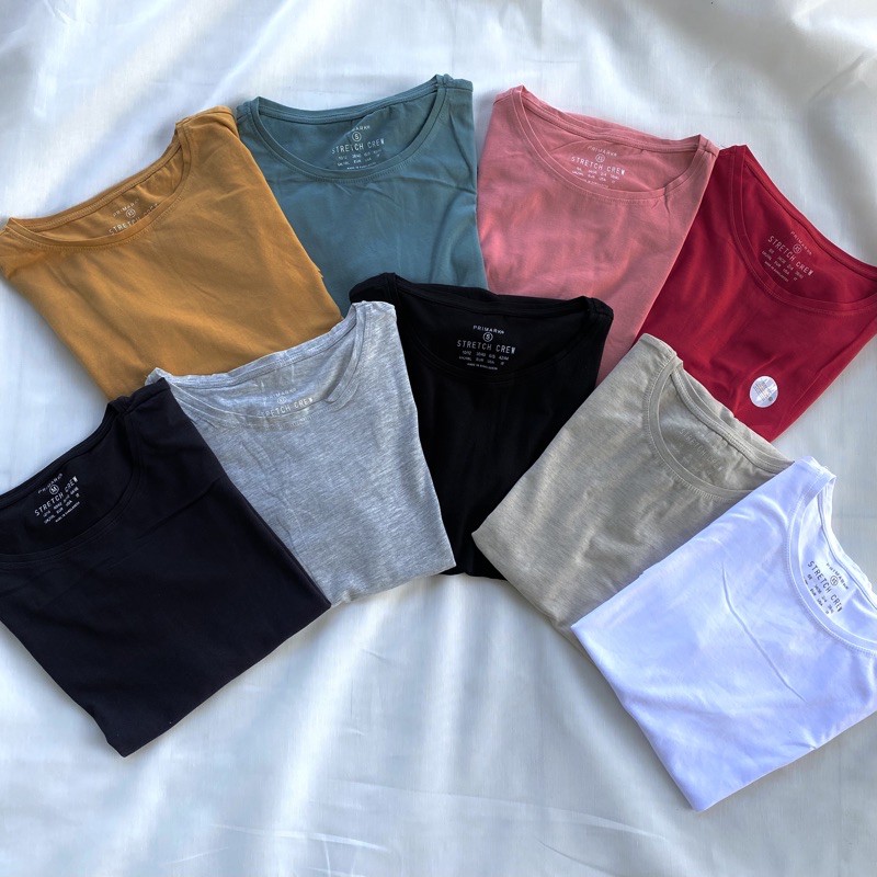 PRIMARK STRETCH CREW NECK SHORT SLEEVE TSHIRT (for women) Shopee