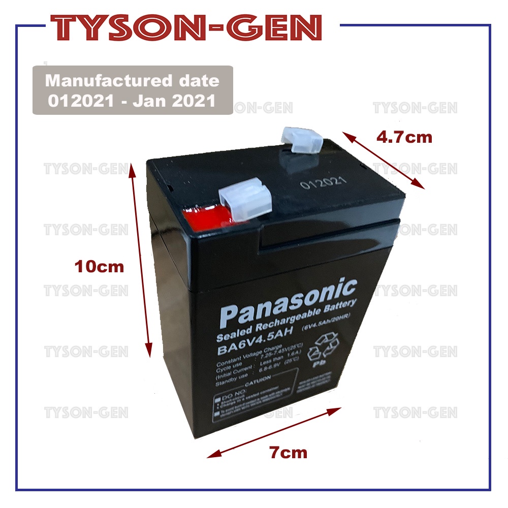 Rechargeable 6 Volts Sealed Lead Acid 6V 4.5Ah 20hr Shopee Philippines