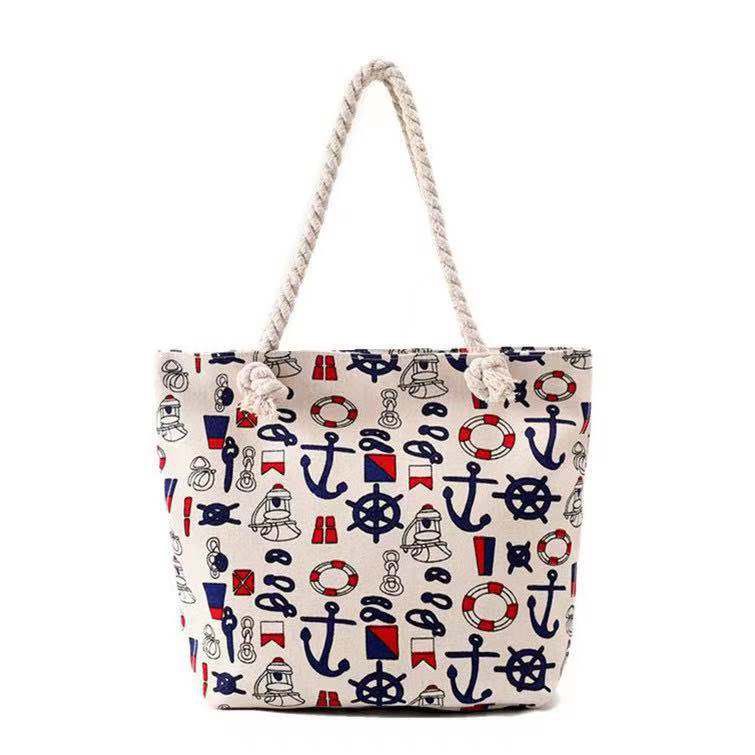 Canvas Tote Bag Doublesided Printed Beach Bag Shopee Philippines
