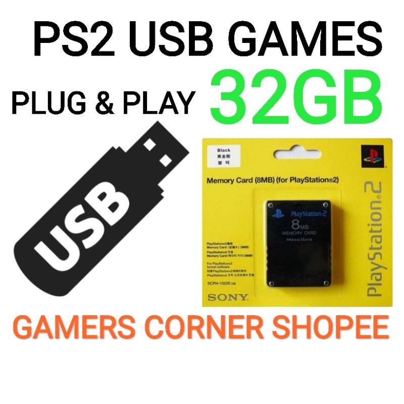 PS2/Playstation PS2 Memory Card PS2 USB Games Funtuna Card Free