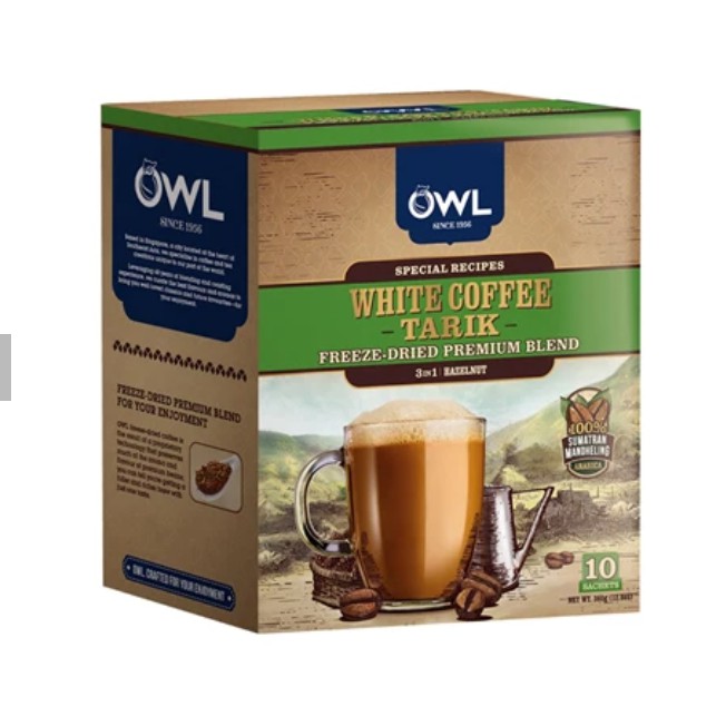 OWL 3in1 White Coffee Tarik Hazelnut FREEZE DRIED (10 sticks