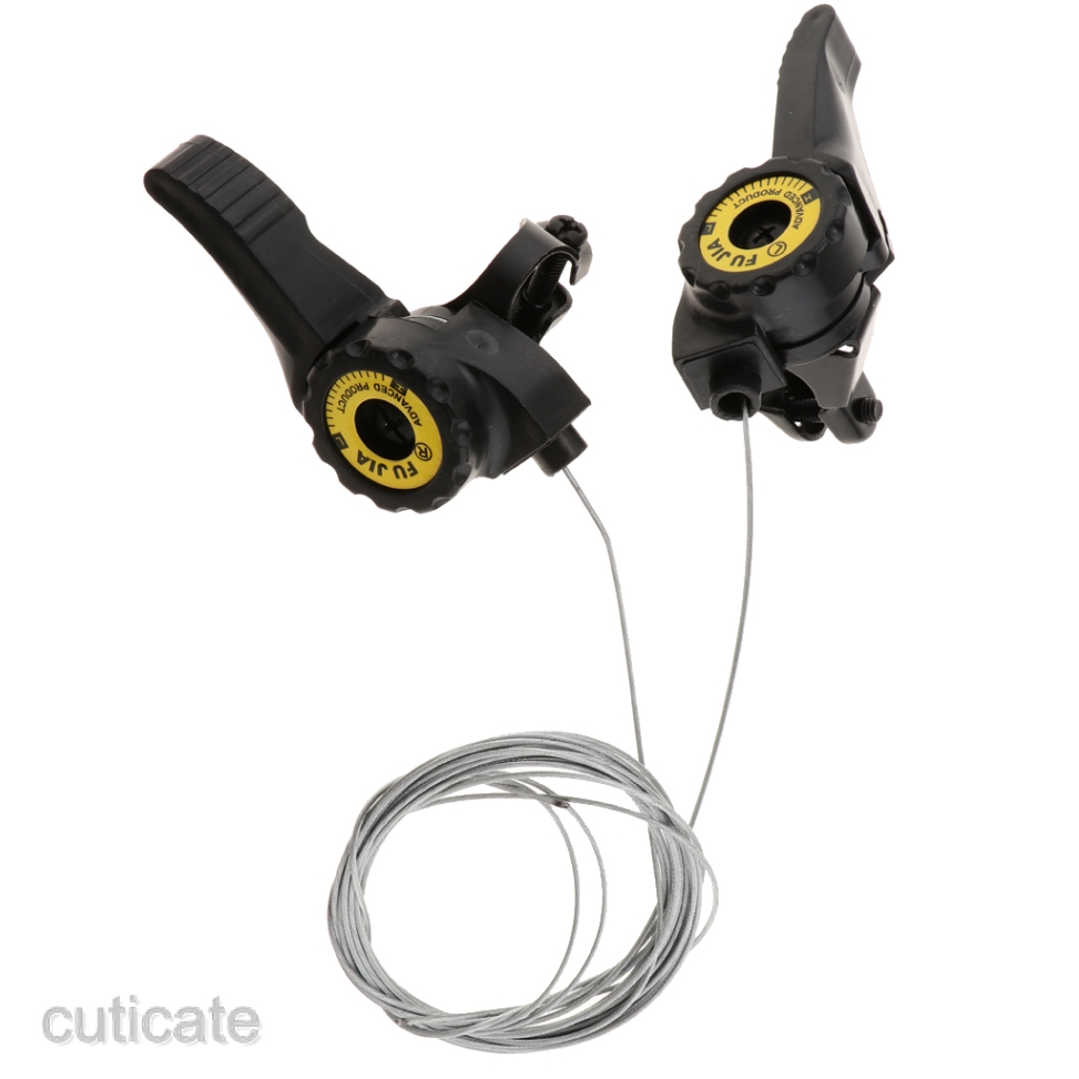 2pcs Thumb Bike Shifters Shift Levers 3 x 5/6/7 Speed Friction Trigger