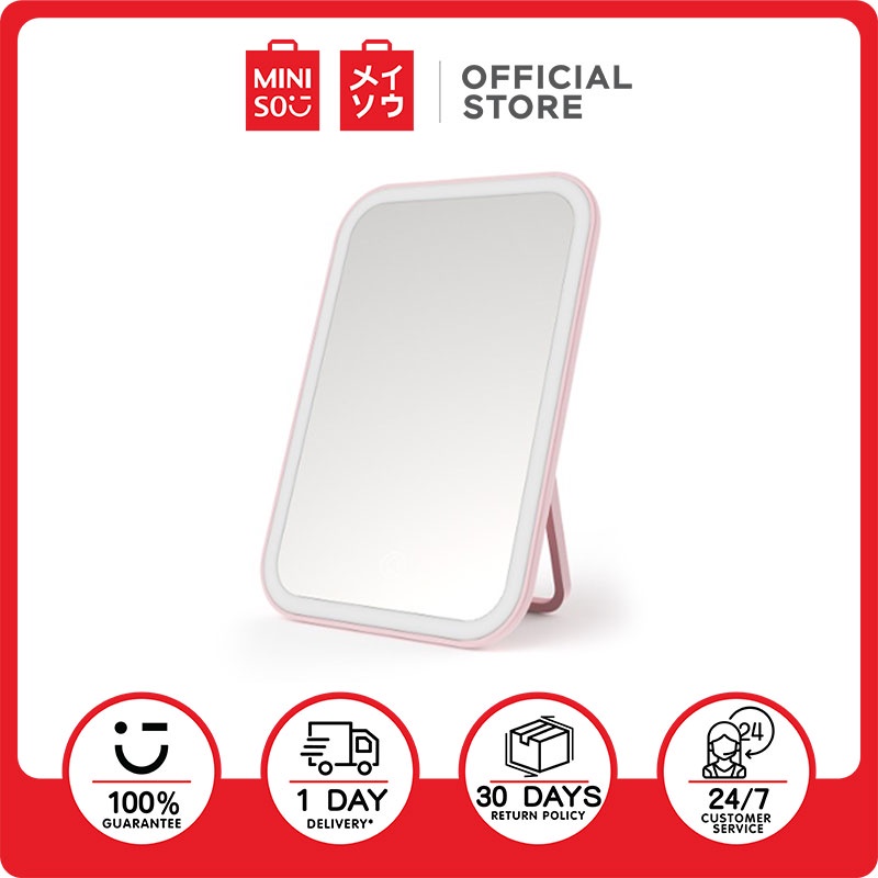 Miniso Square Led Table Mirror (Pink) Shopee Philippines