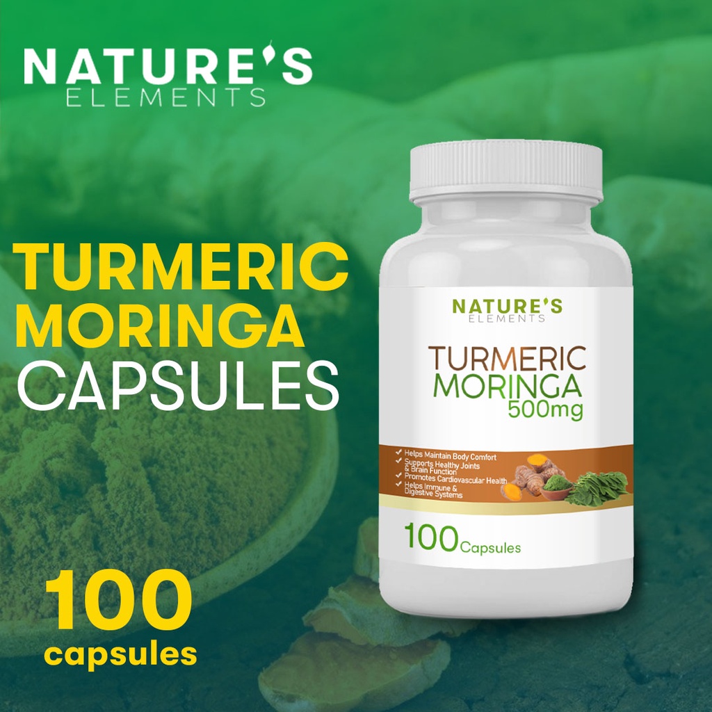 Organic Turmeric and Moringa Capsule (100, 60 Capsules) Antioxidant