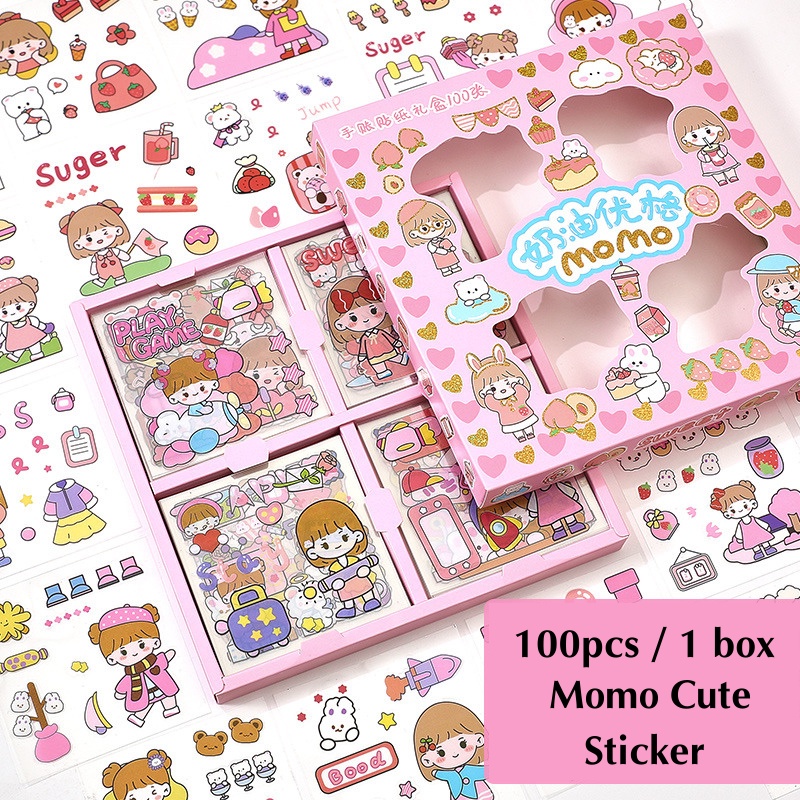 25/100 PCS Cute Colorful Sticker Scrapbook Design Stationery Shopee