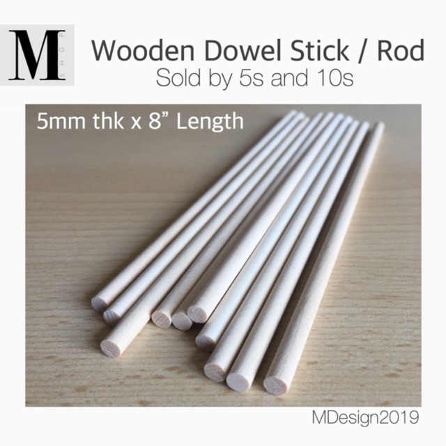 Wooden Dowel Rod / Stick, 5s and 10s Shopee Philippines