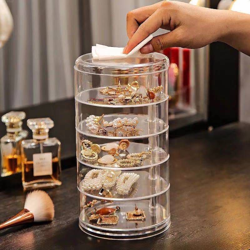4 layer 5 Layer Rotating Acrylic Jewelry Box Jewelry Organizer Cosmetic