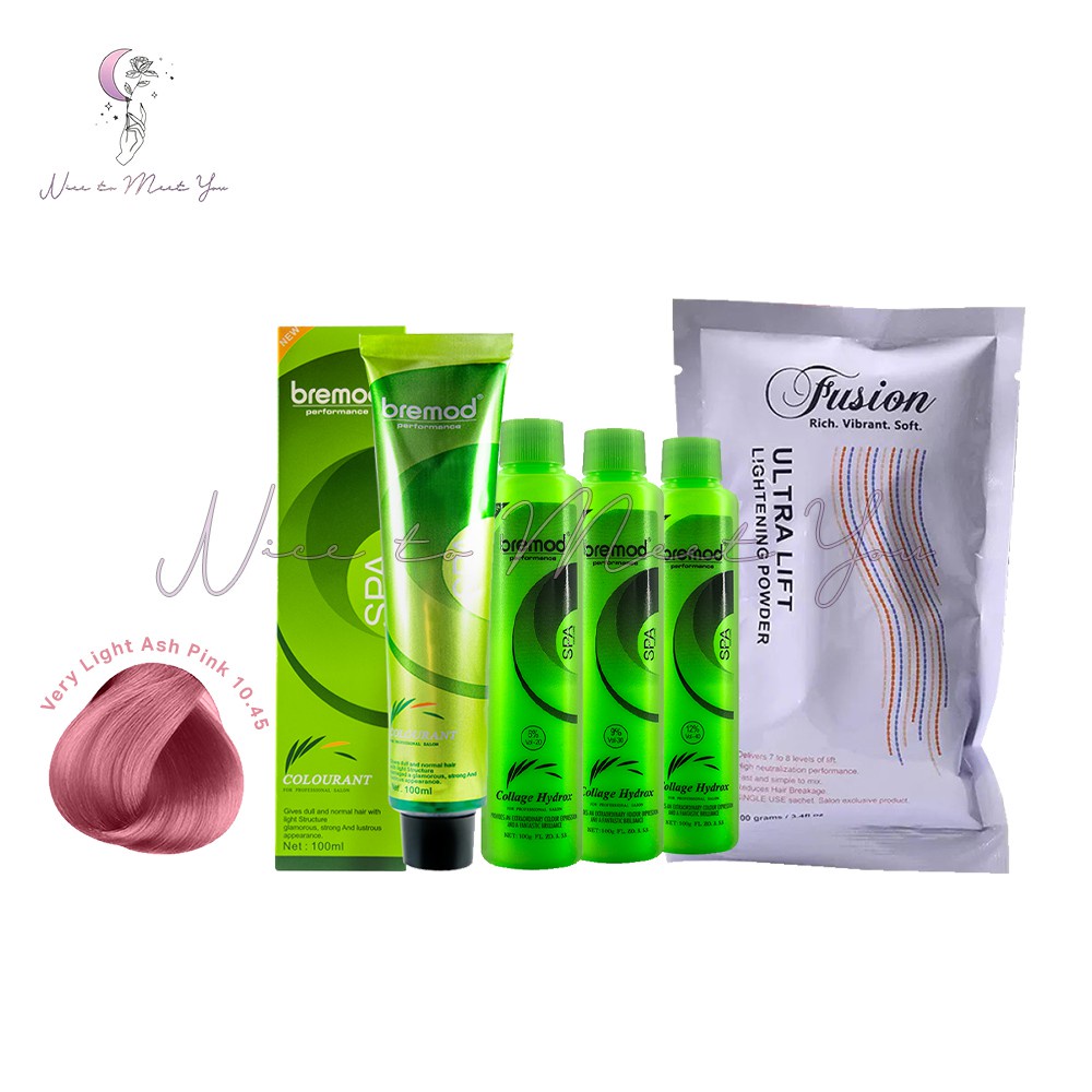 healthy☜Bremod Hair Color Package (Very Light Ash Pink 10.45) bremod