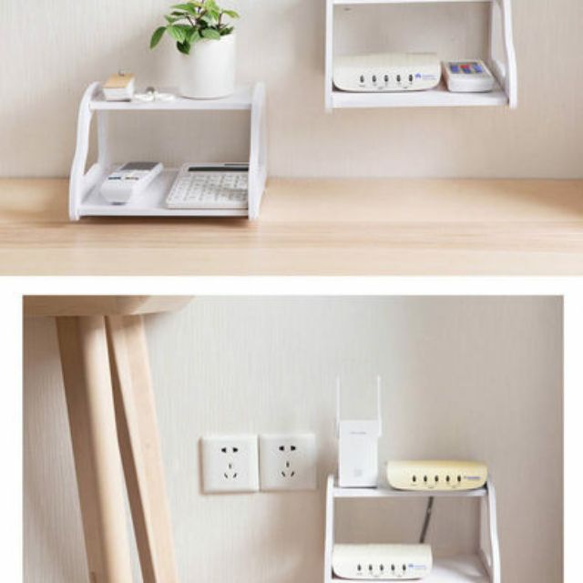 Wall Mounted WIFI Router Shelf Settop Box Bracket Creative Storage Box