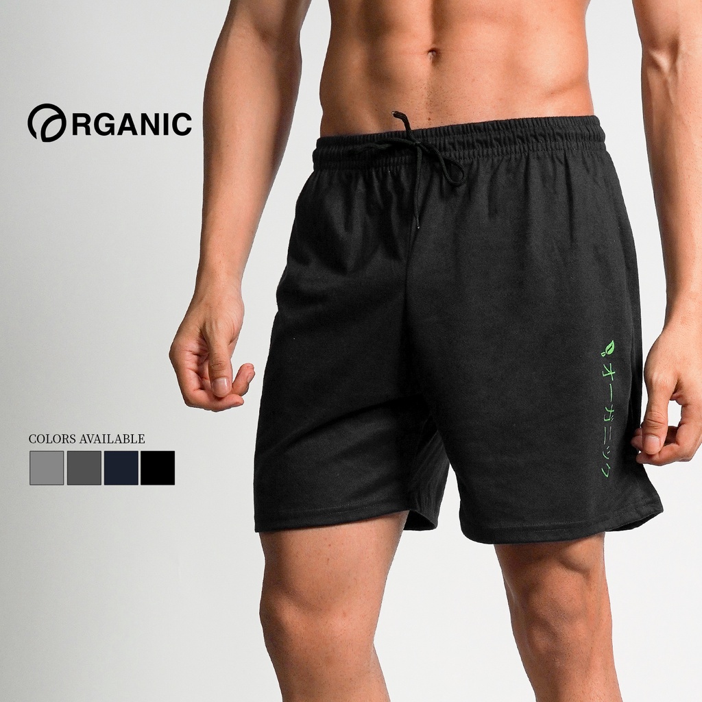 Organic Cotton Jogger Shorts for Men Black Blue Gray gym short