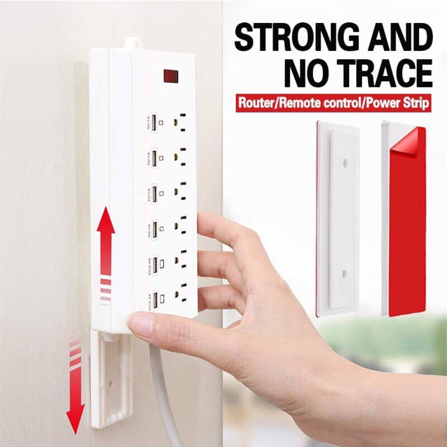 Power Strip Wall Mounter Fixer Self Adhesive Wall Mount Wires Organizer