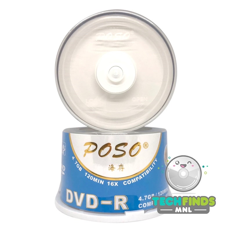 Poso Printable DVDR / DVDR Matte 4.7GB Blank Disc (50 PCS.) Shopee