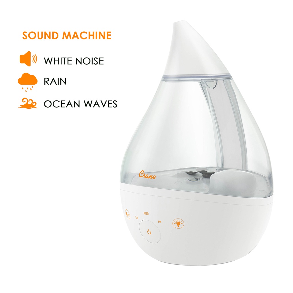 Crane 4in1 FilterFree Top Fill Humidifier w/ Sound Machine for Cough