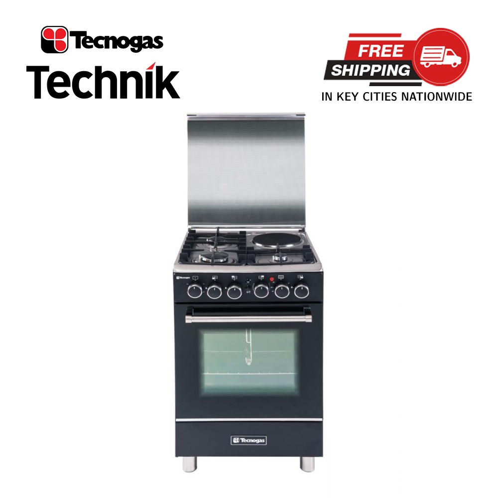 Tecnogas 55cm 3 Gas Burner Cooking Range TFG5531CRVMBC (Matte Black