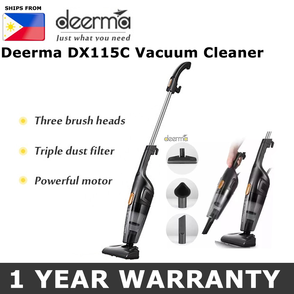 Deerma DX115C Household Vacuum Cleaner Mini Handheld Pushrod Cleaner Strong Suction Low Noise