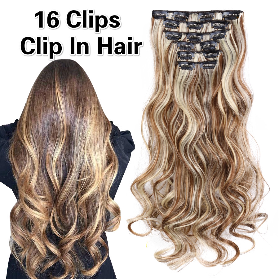 16 Clip In Hair Extensions Hair Accessories Long Curly Hair Extension Clip Synthetic Hair Wigs