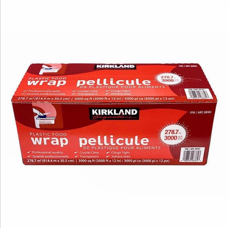 Kirkland Signature Plastic Food Wrap Pellicule 3000 SQFT with Easy