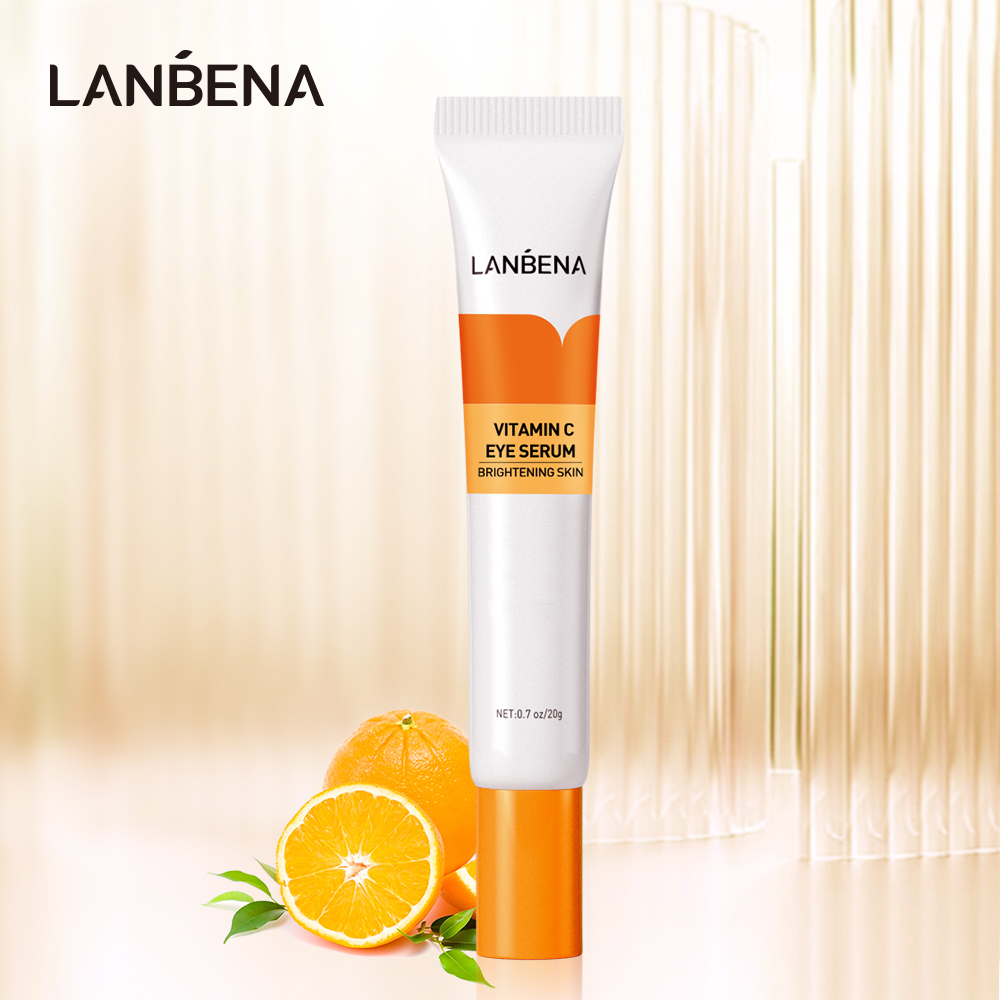 LANBENA Vitamin C Eye Serum Brightening Fading Dark Circles Bags Eye Lines AntiWrinkle Anti