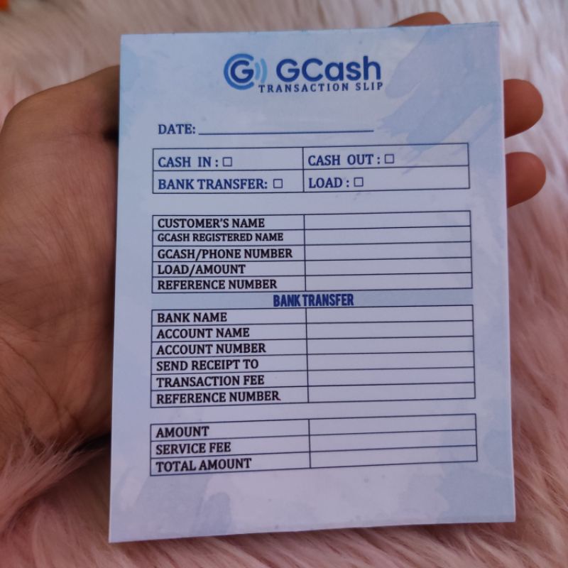 GCASH Transaction Slip 100 sheets Shopee Philippines