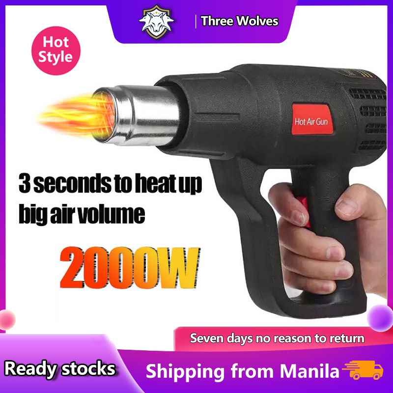 Heavy Duty Heat Gun 2000W QR85A1 Hot Air Blower Gun for Car Film