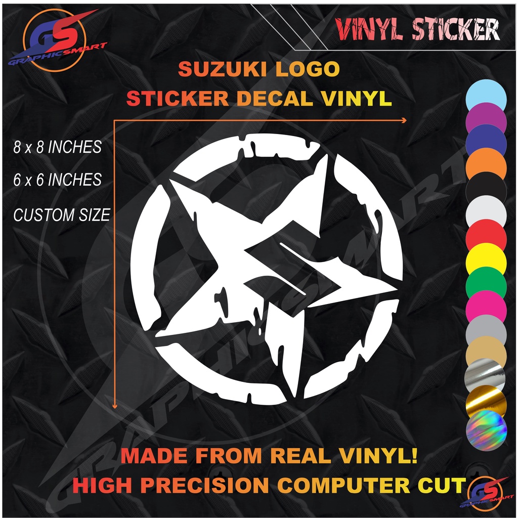 Suzuki Logo Car and Motorcycle Sticker Vinyl Decal Shopee Philippines
