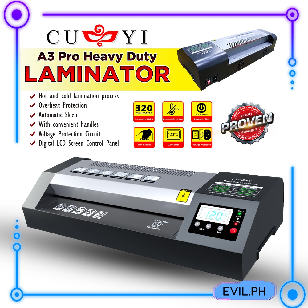 Promo Package CUYI // QUAFF Laminating Machine A3 Heavy Duty (Cold