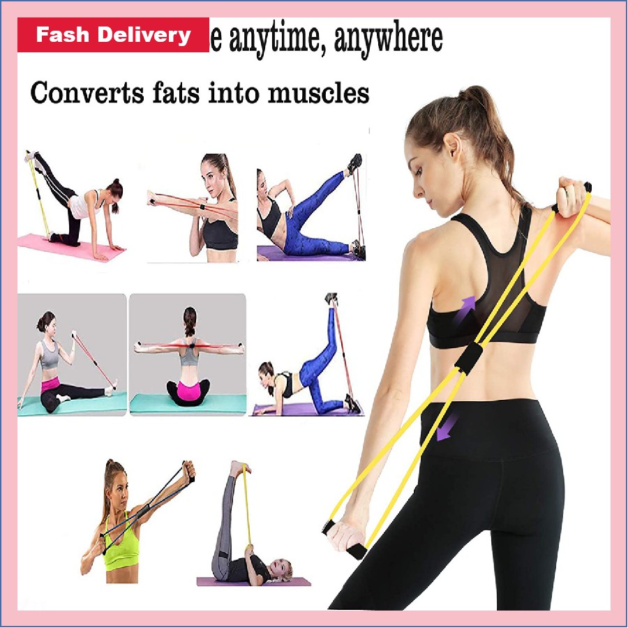 8 Resistance Band Yoga Custom Resistance Exercise Band Tube Stretch