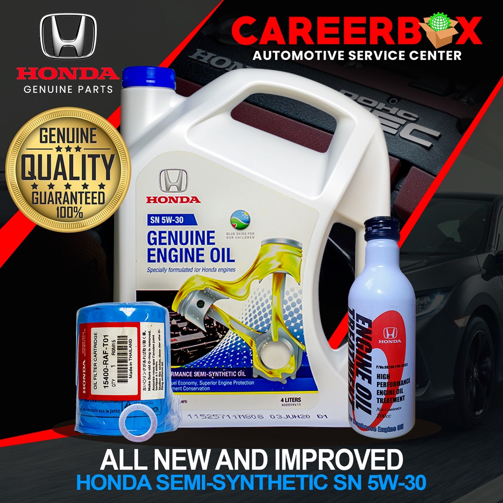 Honda Semi Synthetic Engine Oil 4L with oil filter, Drain plug washer