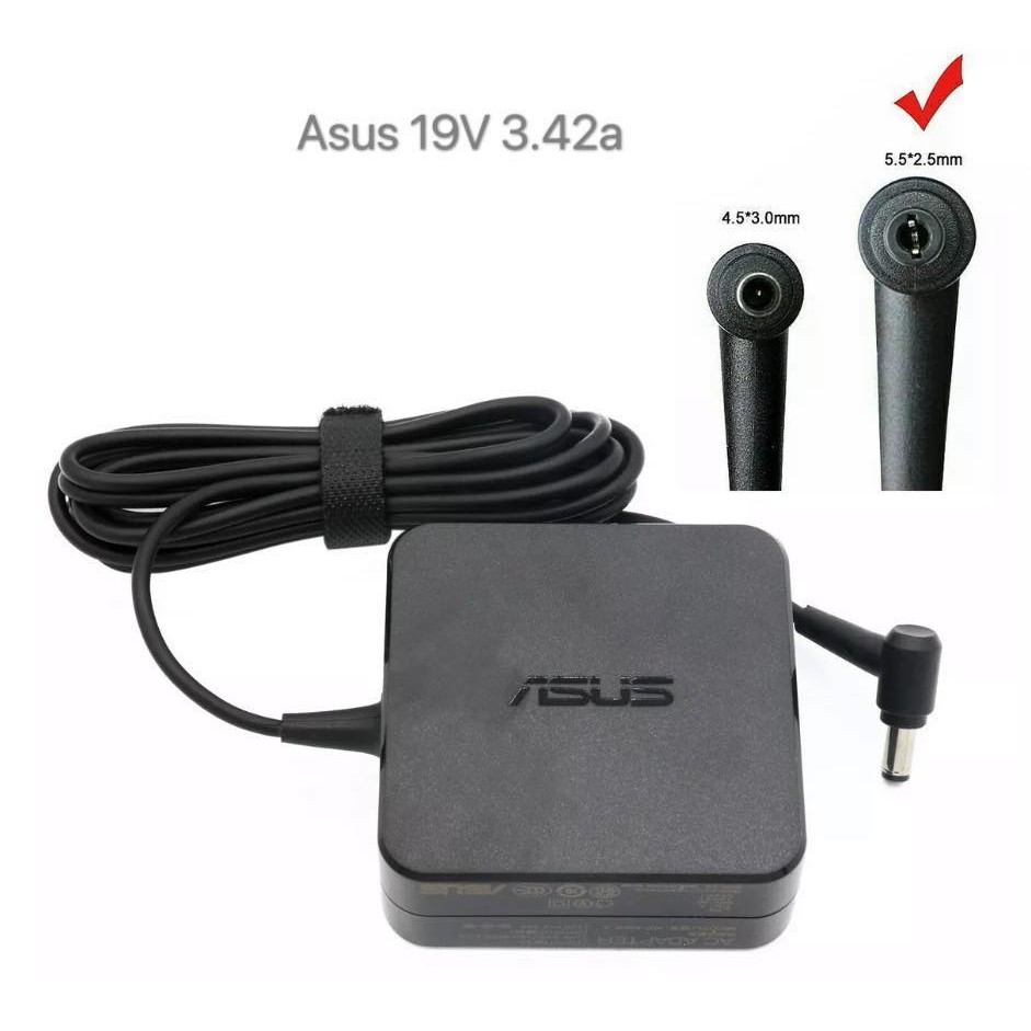 Asus Original Laptop Charger 19V 3.42a（5.5mm x 2.5mm) for asus A42F