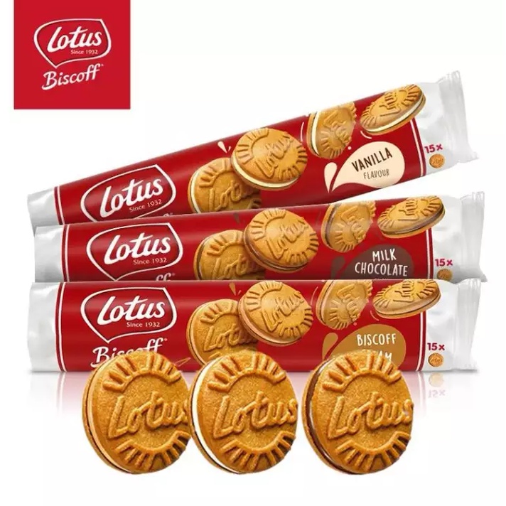 Lotus Biscoff Sandwich Cookies Vanilla, Biscoff Cream & Milk