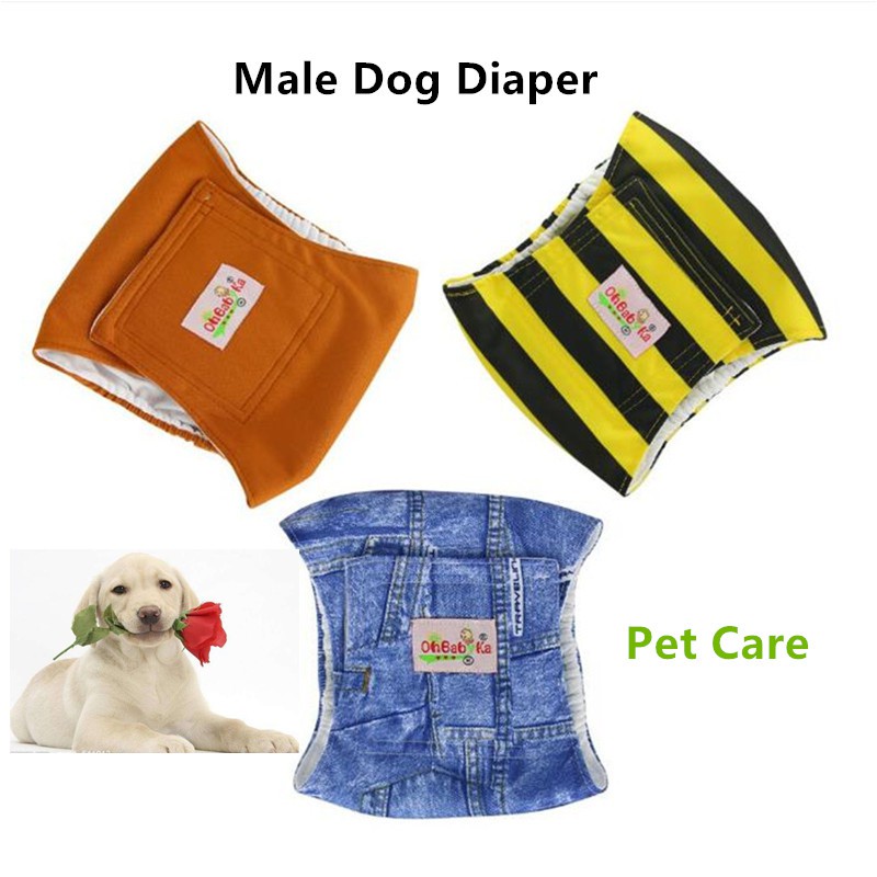 3 Packs High Quality Washable Male Dogs Diaper Reusable Pet Clothes
