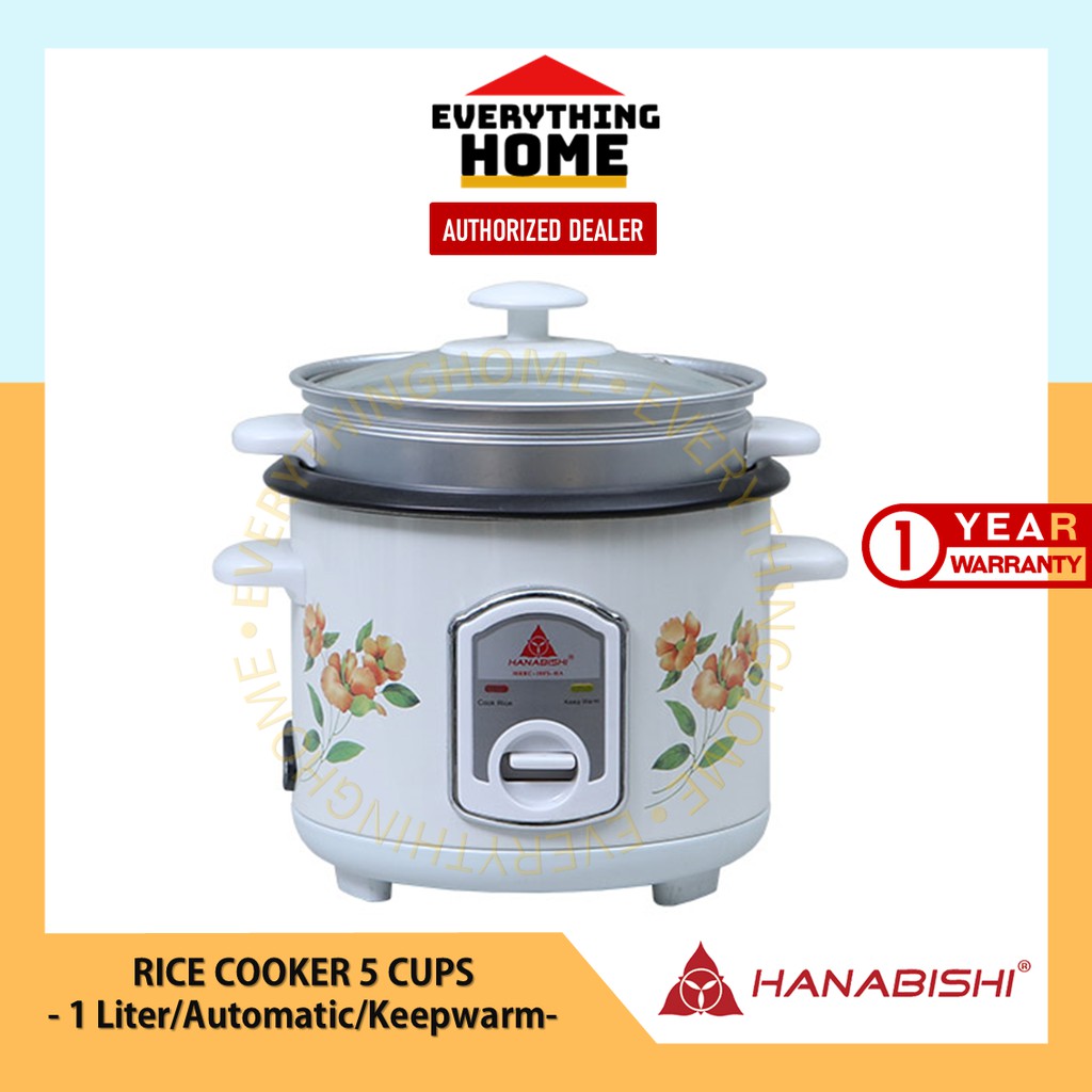 Hanabishi Automatic Rice Cooker 1 Liter (5 Cups) with Teflon Inner Pot