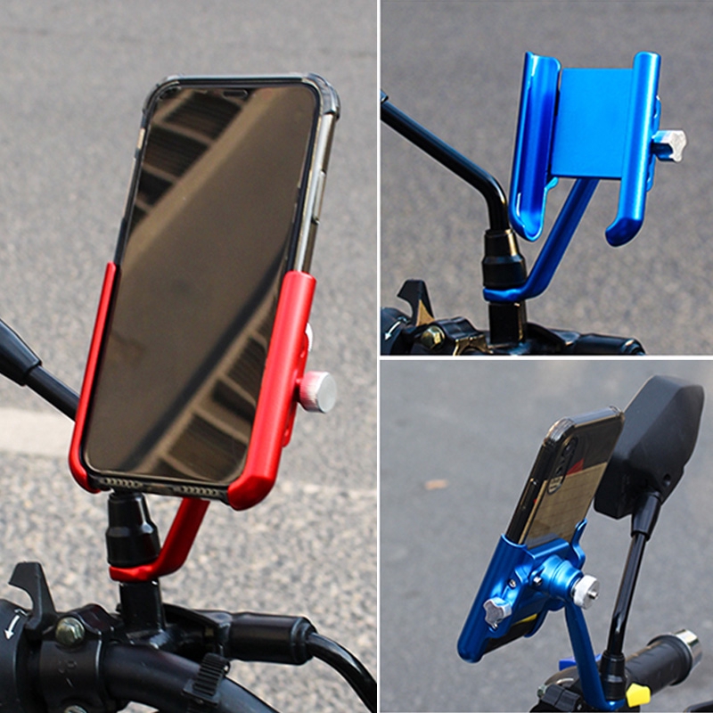Aluminum Bike motorcycle Phone Holder mirror bracket adjustable