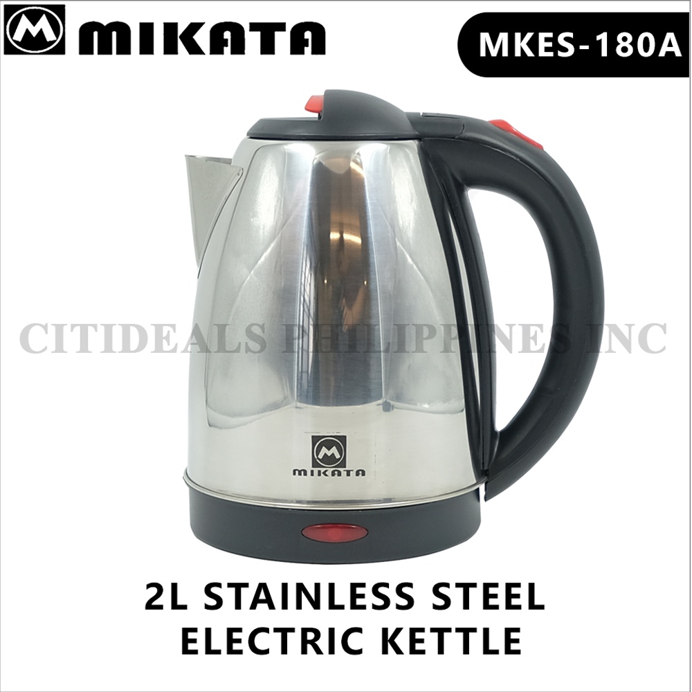 Water Heater Portable Electric Kettle MIKATA 2 Liters Stainless Steel Rapid Heat Fast Boil MKES