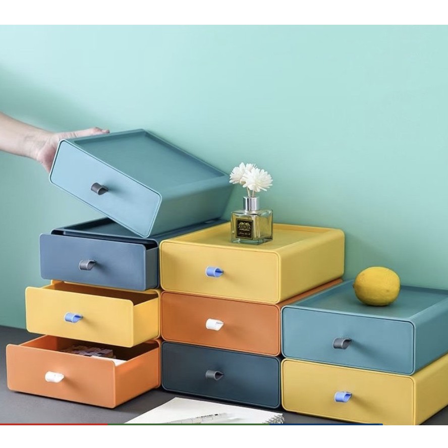KALON Minimalist Aesthetic Stackable Mini Drawer Storage Box Organizer