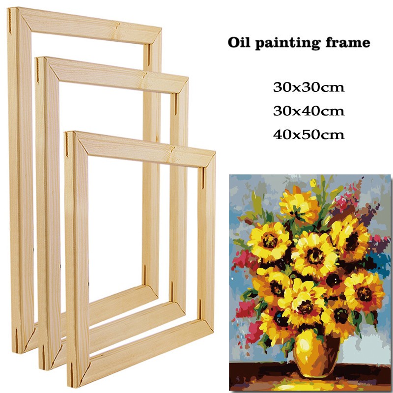 DIY Solid Wood Frame Wooden Picture Home Decoration Modern Oil Painting