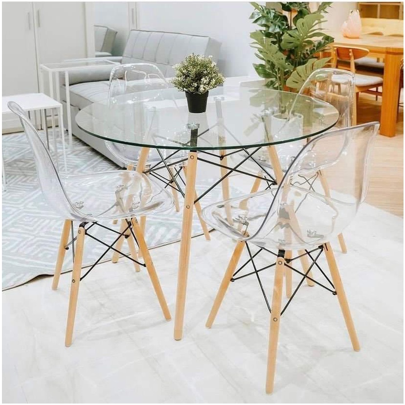 Tempered Glass Dining Table 100x100x75 (Chairs sold separately