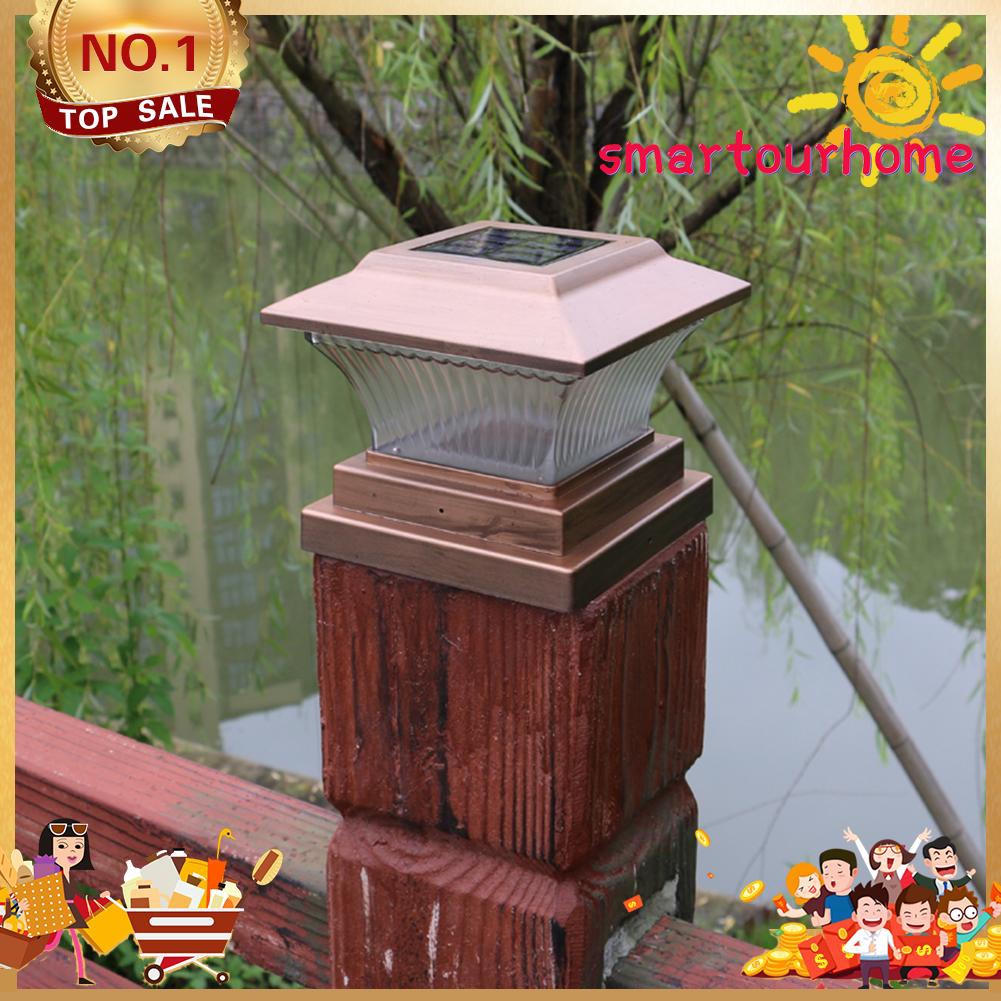 Solar Power LED Pillar Lamp Outdoor Garden Fence Lamp Yard Post Cap
