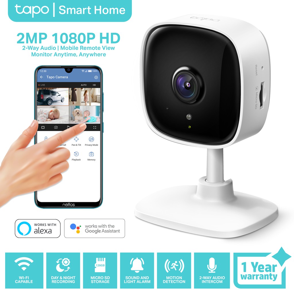 TPLink Tapo C100 2MP Home Security Wifi IP Camera CCTV Camera Connect