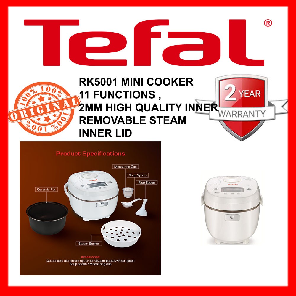 TEFAL Rice Cooker, ( RK5001 ) 0.7L , intelligent cooking, 100 brand