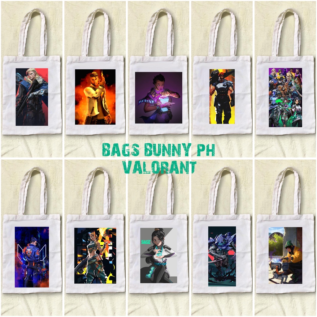 VALORANT Designs / Prints Canvas / Katsa FLAT Tote Bags Shopee