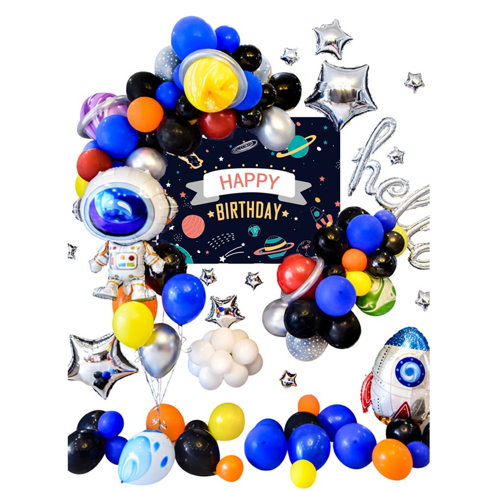 Solar System Space Birthday Balloon arch Party Decoration Outer Space