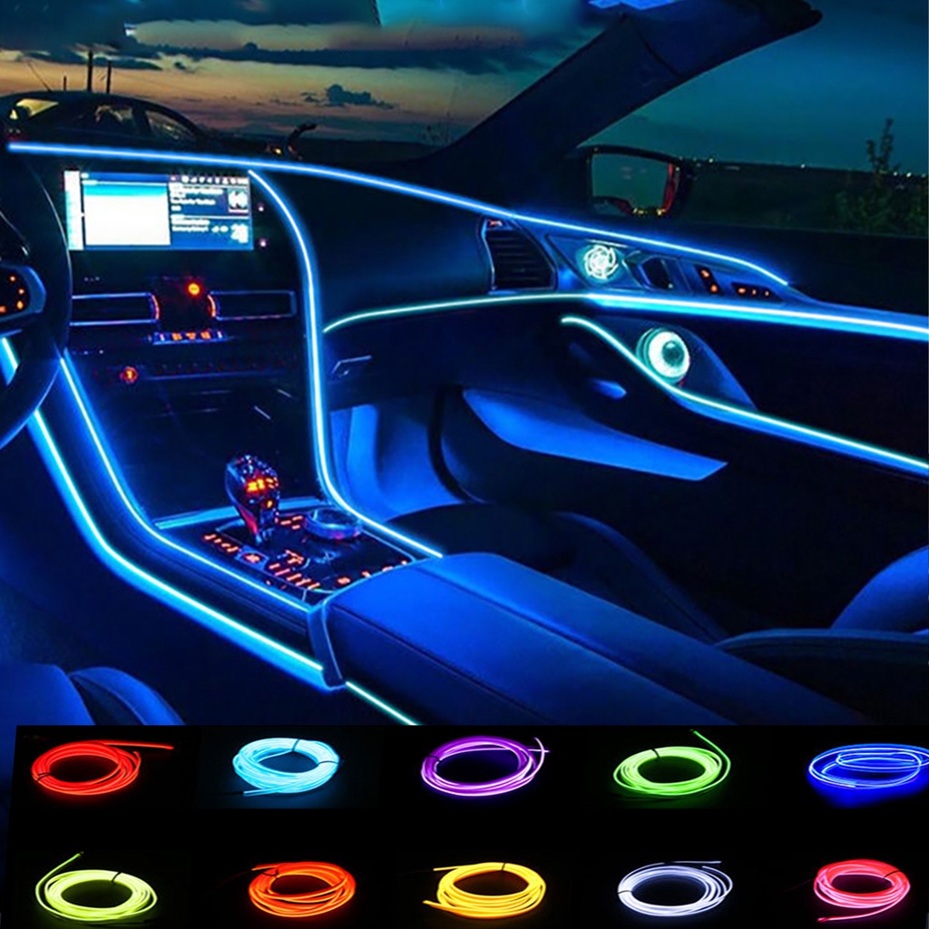 Car Interior Atmosphere Light Strip Auto Flexible Streamer Lamp Ice