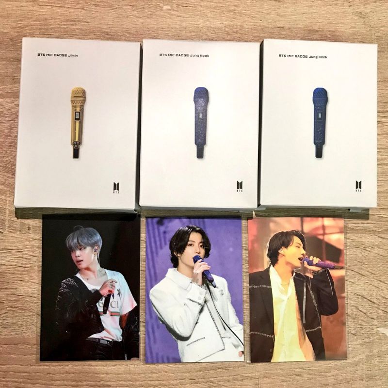 (Ready) Pin MIC BADGE BTS + PHOTOCARD OFFICIAL HYBE INSIGHT FULLSET