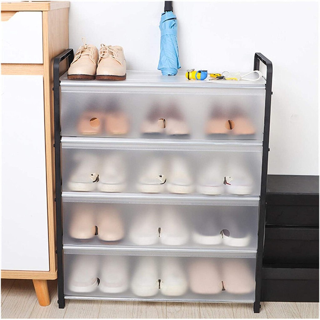 Mcsy 5 Tiers Shoe Rack Storage Organizer Cover Detachable Dustproof Shoe Shopee