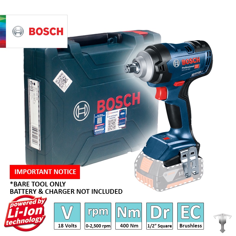 Bosch GDS 18V400 Professional 18 V Cordless Brushless Impact Wrench